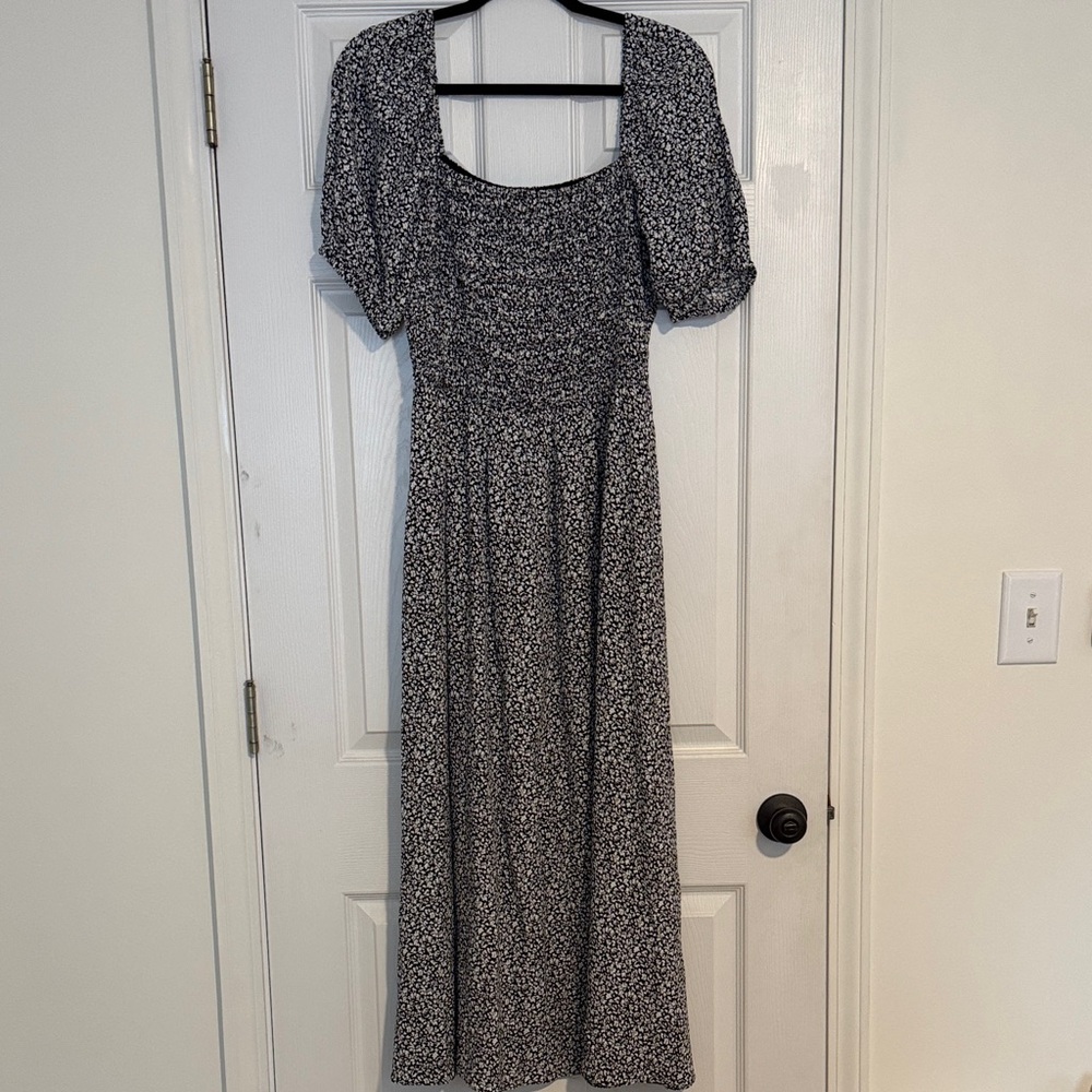 Madewell maxi floral dress with puff sleeves